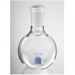 Bình cầu đáy tròn, cổ nhám, mark xanh Pyrex-USA